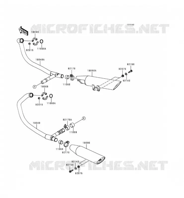 &Eacute;CHAPPEMENT Kawasaki MOTOS 500 1997 EN500  EN500-C2