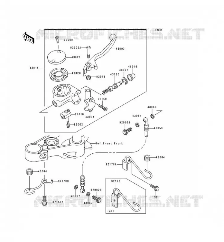 MAITRE CYLINDRE AV Kawasaki MOTOS 500 2000 EN500  EN500-C5