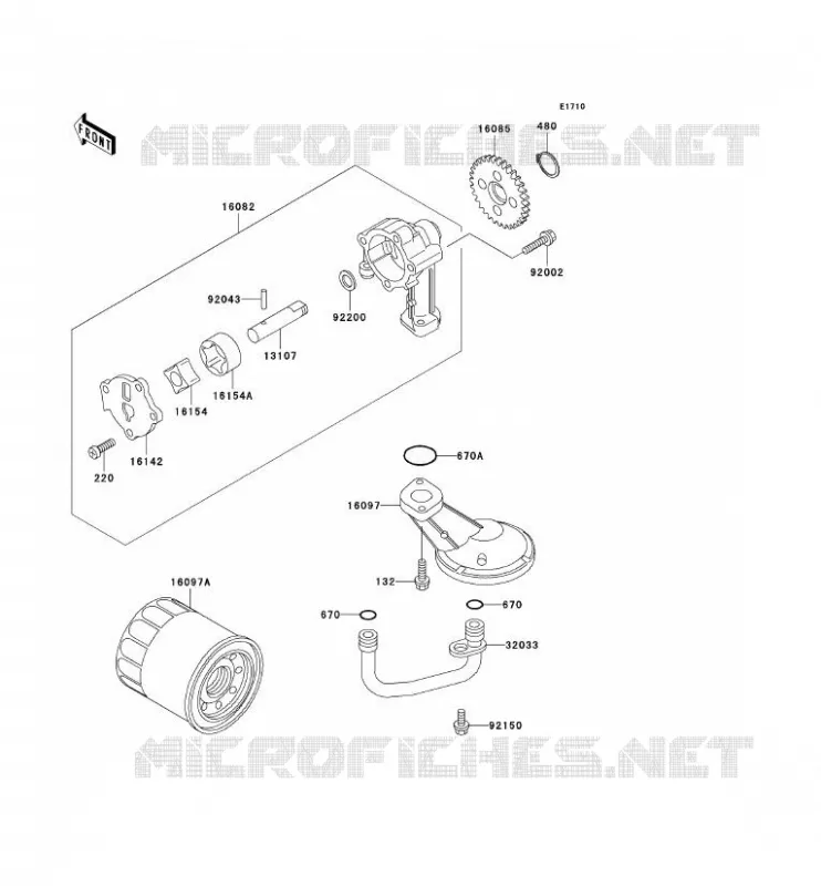 POMPE A HUILE Kawasaki MOTOS 500 2001 EN500  EN500-C6