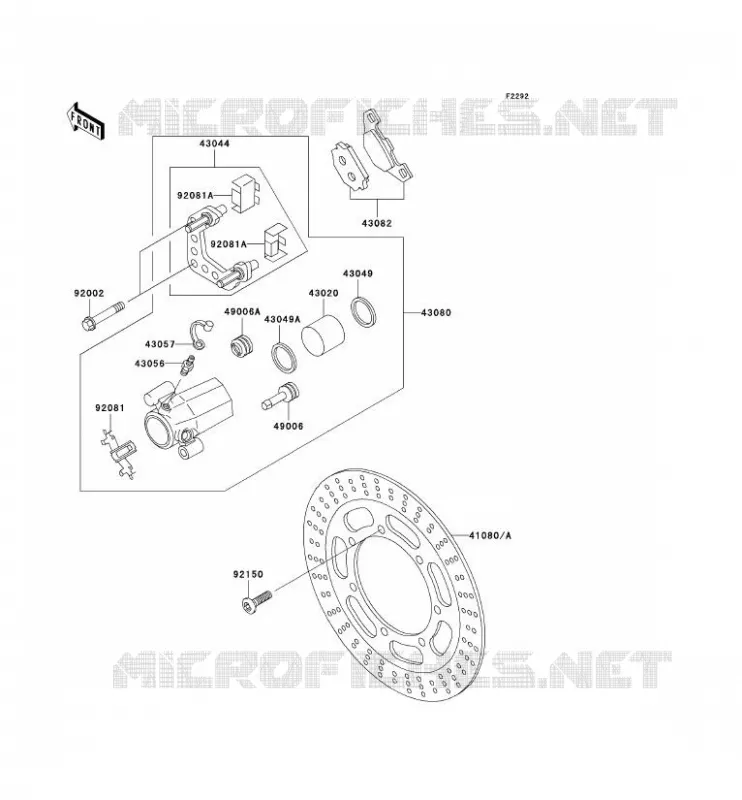 FREIN AVANT Kawasaki MOTOS 500 2006 EN500 LTD  EN500C6F