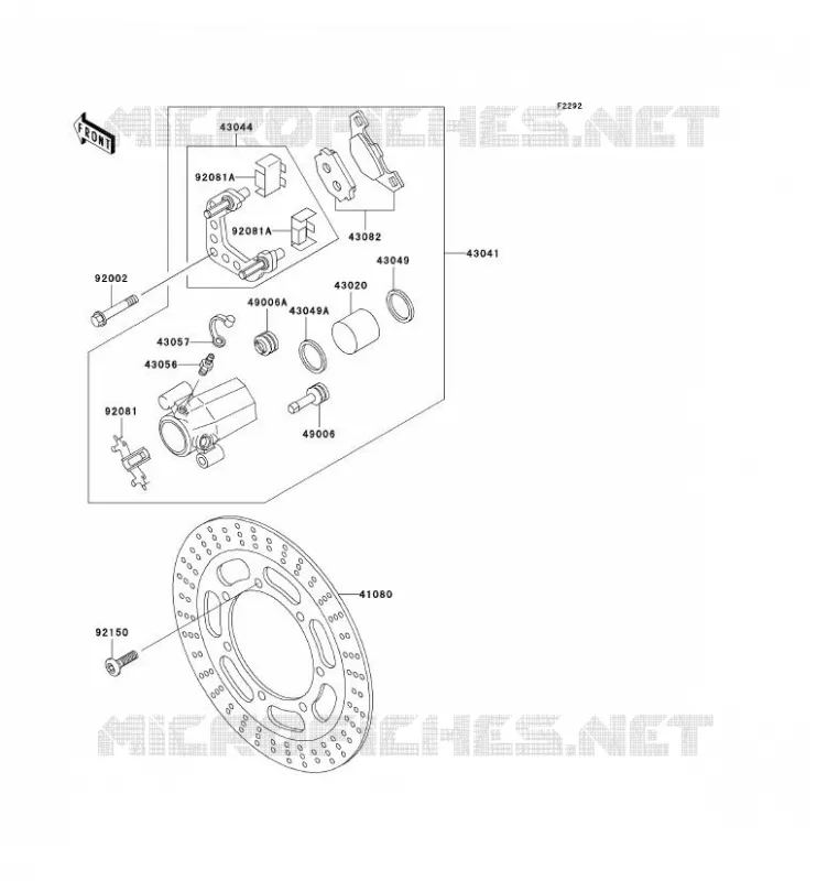 FREIN AVANT Kawasaki MOTOS 500 2002 EN500 LTD  EN500-C7