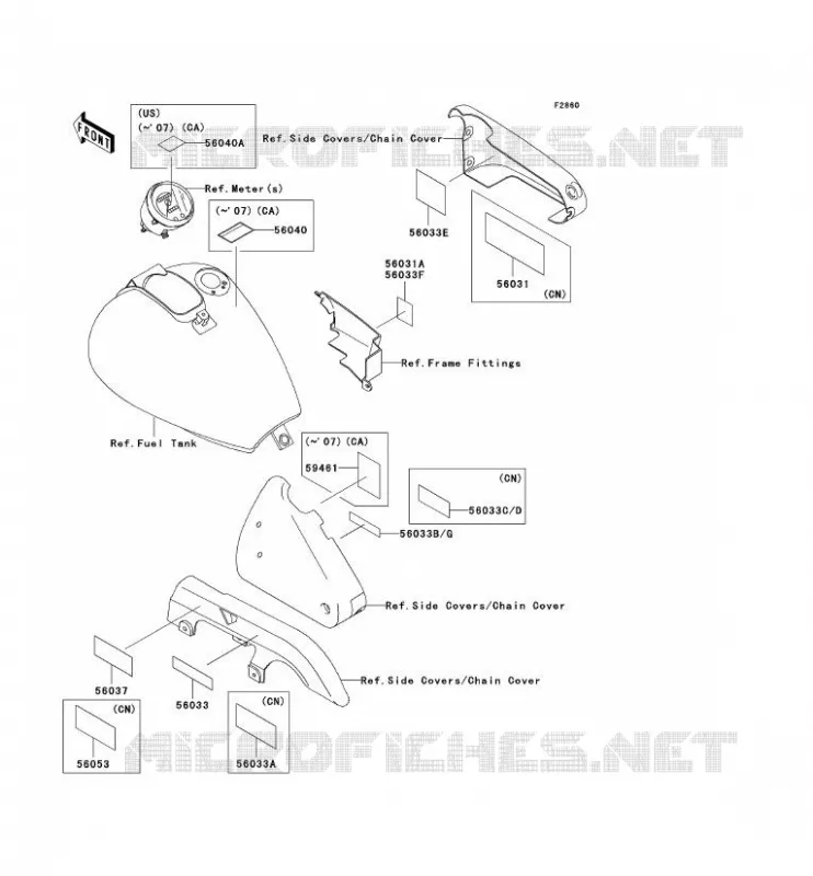 LABEL Kawasaki MOTOS 500 2009 EN500 LTD  EN500C9F