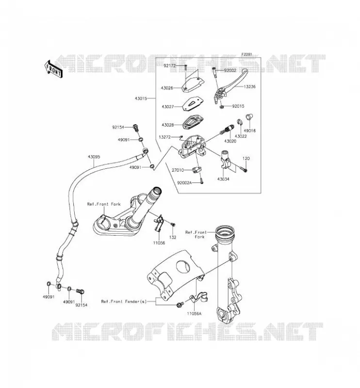 MAITRE CYLINDRE AV Kawasaki MOTOS 650 2015 VULCAN S  EN650AFF