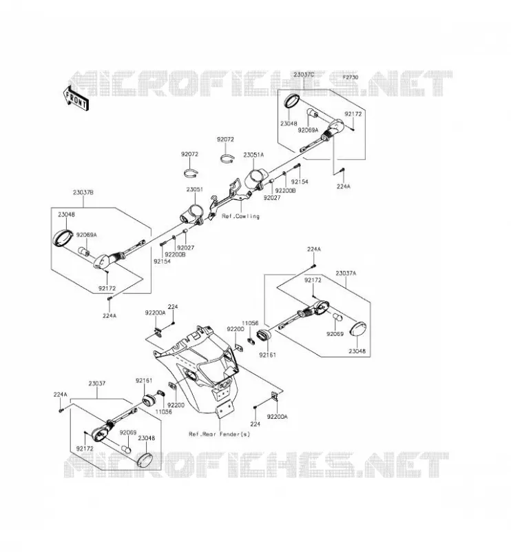 CLIGNOTANTS Kawasaki MOTOS 650 2015 VULCAN S  EN650AFF