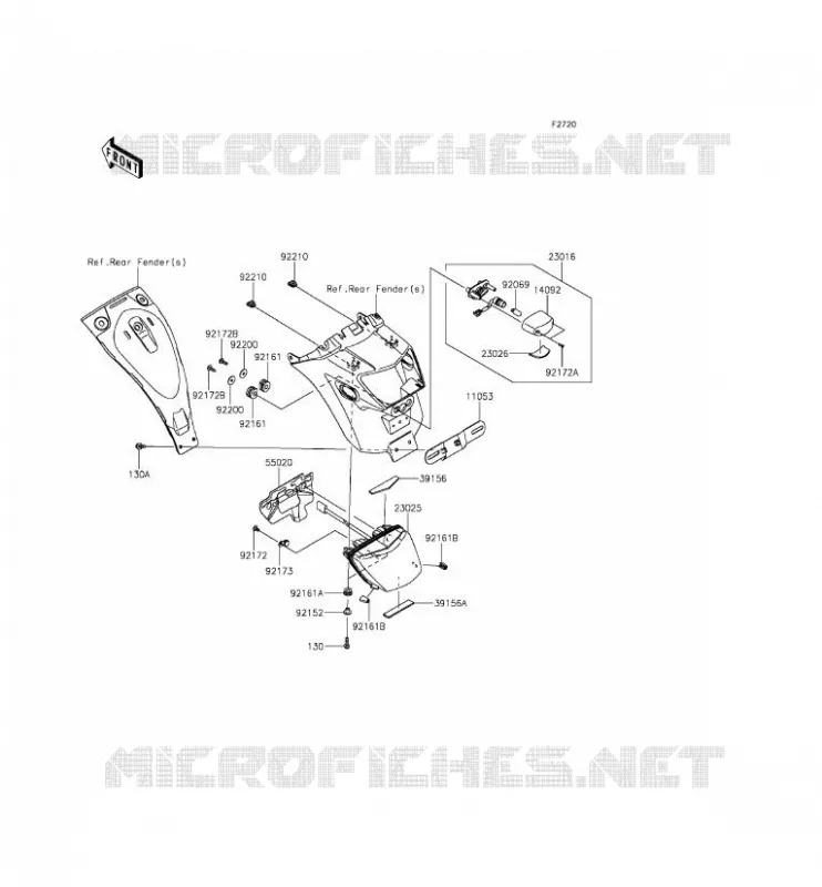 FEUX ARRI&Egrave;RE(S) Kawasaki MOTOS 650 2015 VULCAN S  EN650AFF