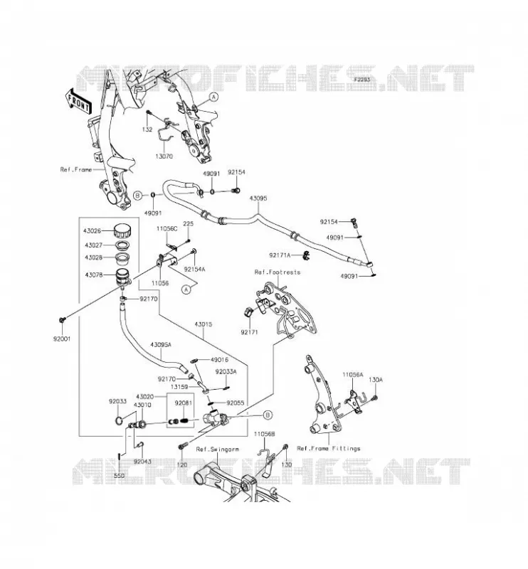 MAITRE CYLINDRE ARRI&Egrave;RE Kawasaki MOTOS 650 2015 VULCAN S  EN650AFF