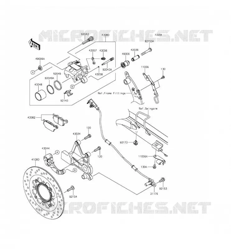 FREIN ARRIERE Kawasaki MOTOS 650 2016 VULCAN S ABS  EN650BGF