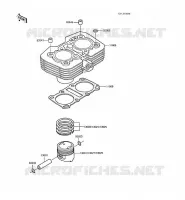 CYLINDRE/PISTON pour Kawasaki Z250 SCORPION 1988