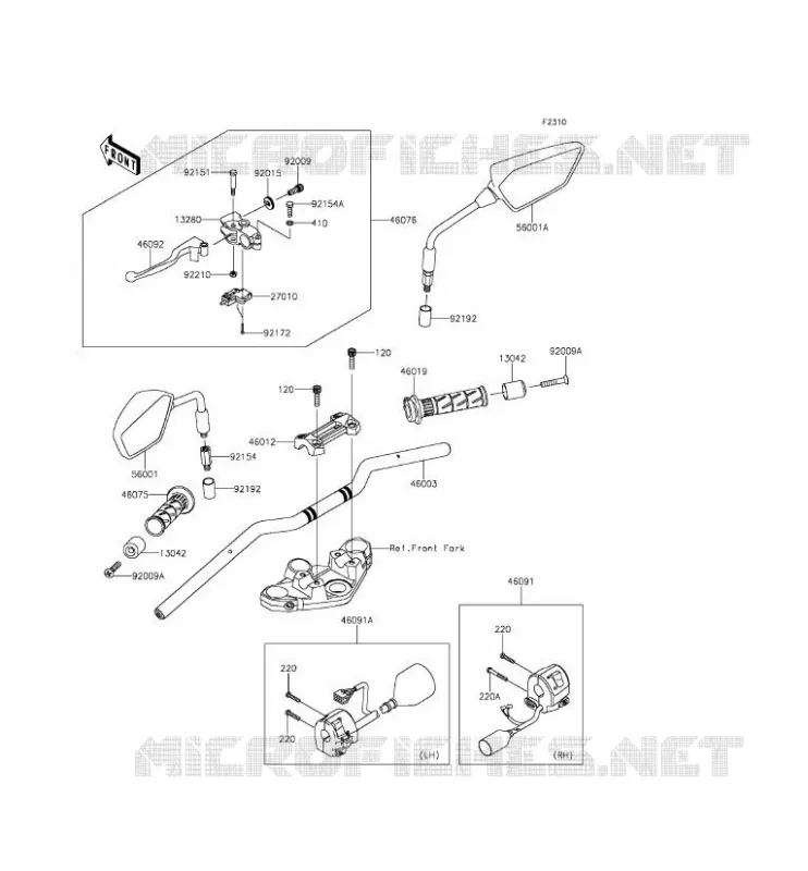GUIDON Kawasaki MOTOS 300 2015 Z300  ER300AFF