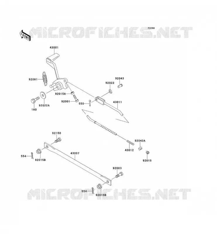 PEDALE DE FREIN Kawasaki MOTOS 500 2000 ER-5  ER500-A4