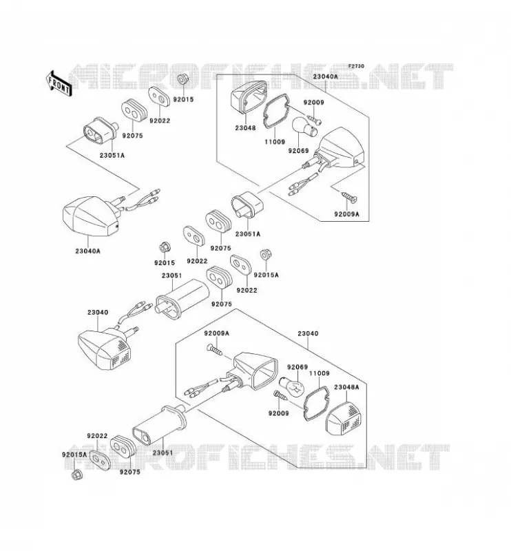 CLIGNOTANTS Kawasaki MOTOS 500 2000 ER-5  ER500-A4