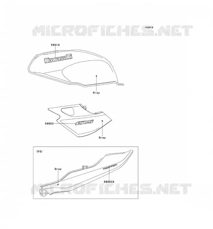 STICKER(GRAY) Kawasaki MOTOS 500 2000 ER-5  ER500-A4