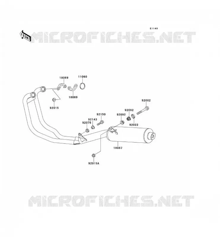&Eacute;CHAPPEMENT Kawasaki MOTOS 500 2000 ER-5  ER500-A4