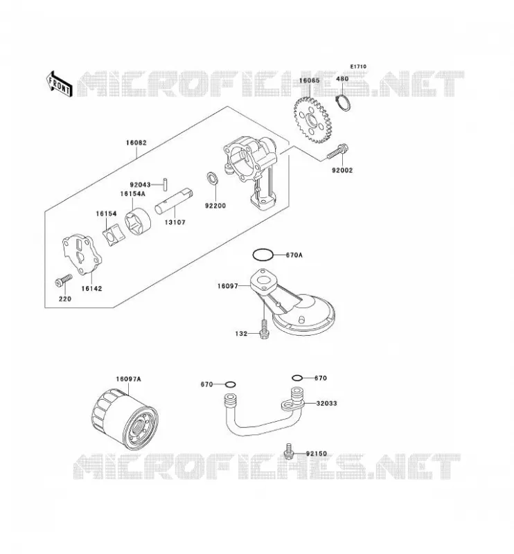 POMPE A HUILE Kawasaki MOTOS 500 2003 ER-5  ER500-C3