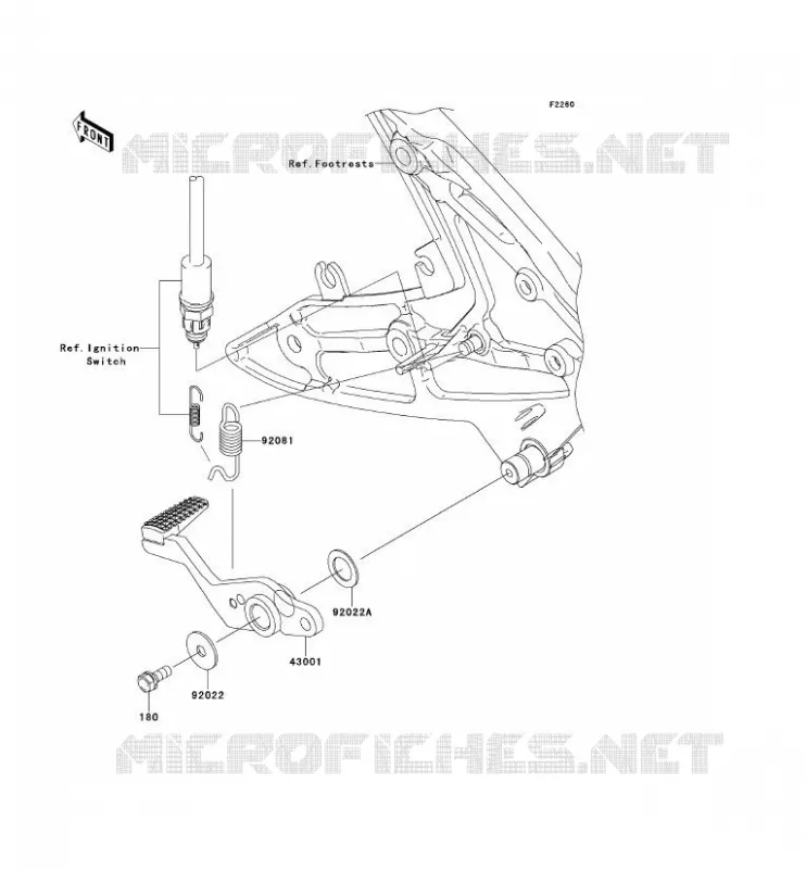 PEDALE DE FREIN Kawasaki MOTOS 650 2007 ER-6N  ER650A7F