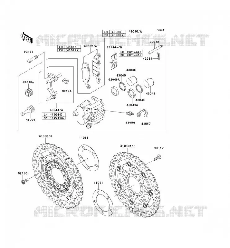 FREIN AVANT Kawasaki MOTOS 650 2007 ER-6N ABS  ER650B7F