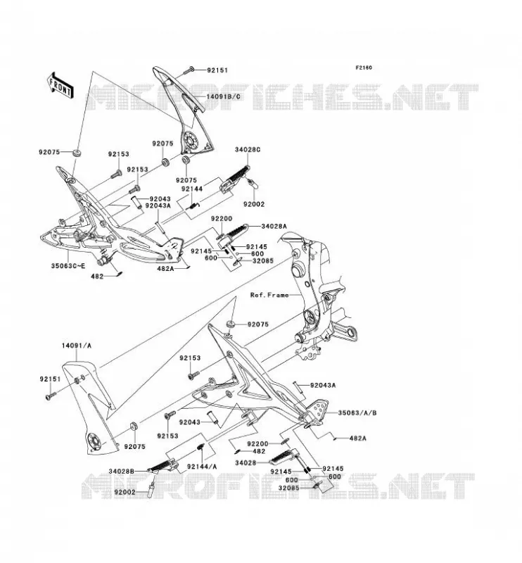 REPOSE PIED Kawasaki MOTOS 650 2008 ER-6N ABS  ER650B8F