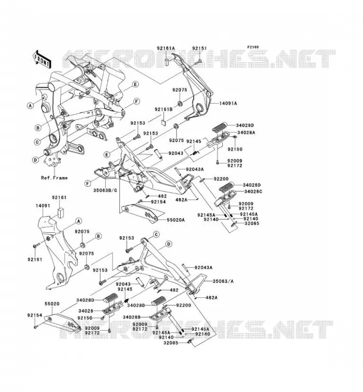 REPOSE PIED Kawasaki MOTOS 650 2009 ER-6N  ER650C9F