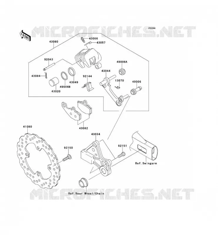FREIN ARRIERE Kawasaki MOTOS 650 2009 ER-6N  ER650C9F