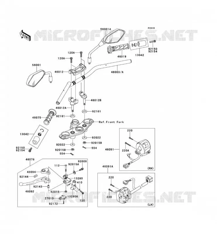 GUIDON Kawasaki MOTOS 650 2010 ER-6N  ER650CAF