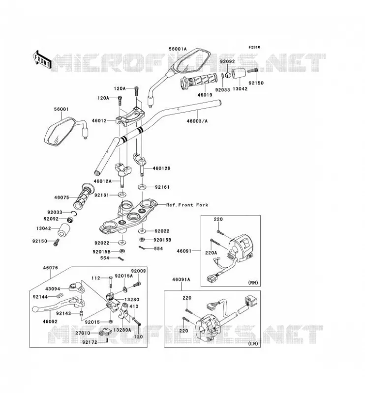 GUIDON Kawasaki MOTOS 650 2010 ER-6N  ER650CAF