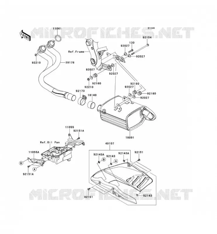 &Eacute;CHAPPEMENT Kawasaki MOTOS 650 2009 ER-6N ABS  ER650D9F