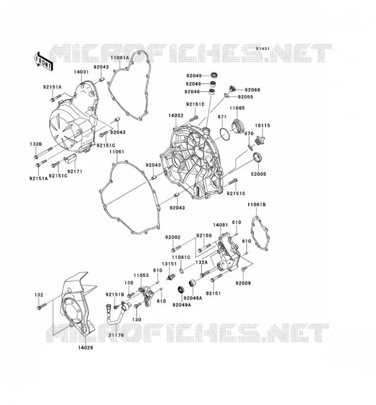COUVERCLES MOTEUR Kawasaki MOTOS 650 2011 ER-6N ABS  ER650DBF