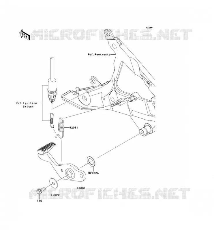 PEDALE DE FREIN Kawasaki MOTOS 650 2011 ER-6N ABS  ER650DBF