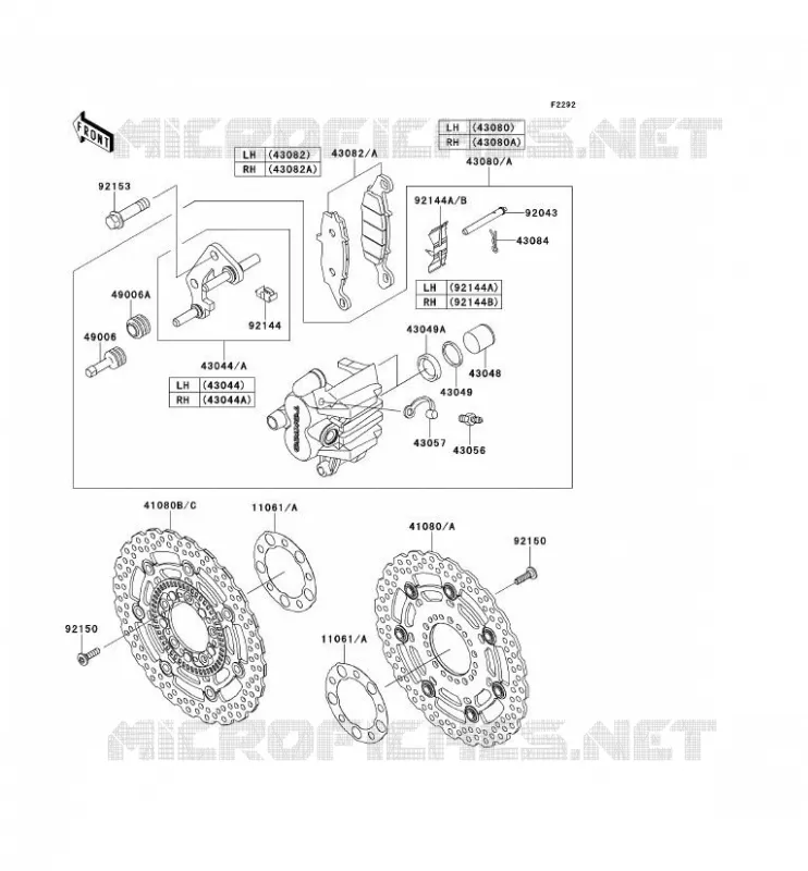 FREIN AVANT Kawasaki MOTOS 650 2011 ER-6N ABS  ER650DBF