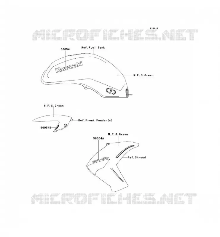 STICKER(M.F.S.VERT) Kawasaki MOTOS 650 2011 ER-6N ABS  ER650DBF