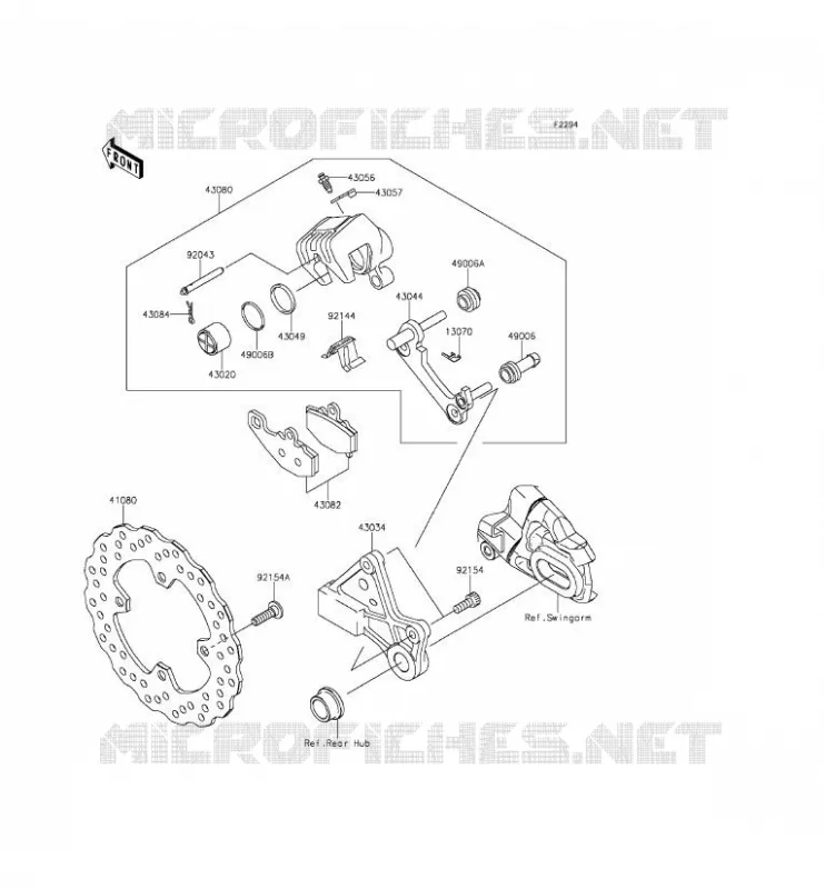 FREIN ARRIERE Kawasaki MOTOS 650 2016 ER-6N  ER650EGF