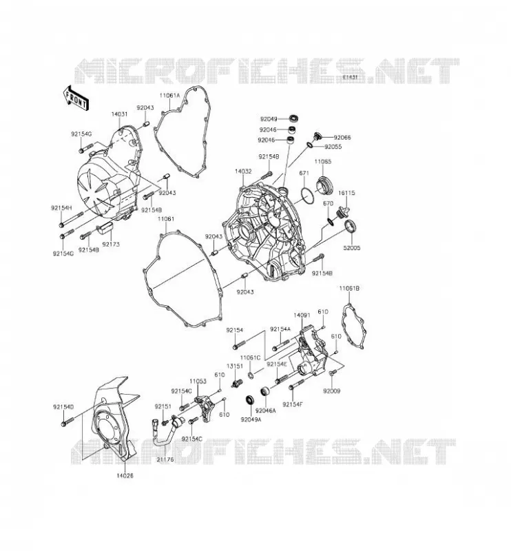 COUVERCLES MOTEUR Kawasaki MOTOS 650 2012 ER-6N ABS  ER650FCF