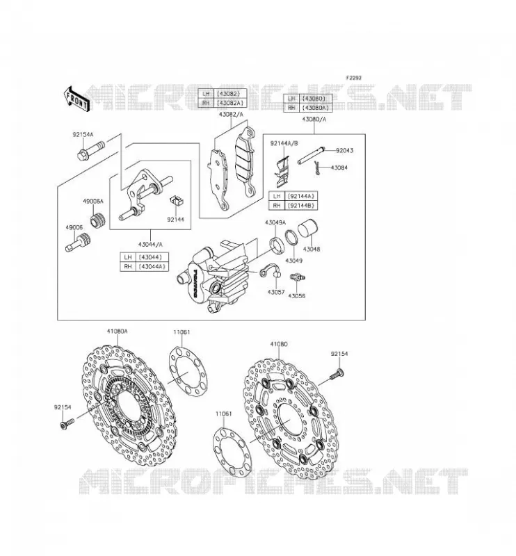 FREIN AVANT Kawasaki MOTOS 650 2012 ER-6N ABS  ER650FCF