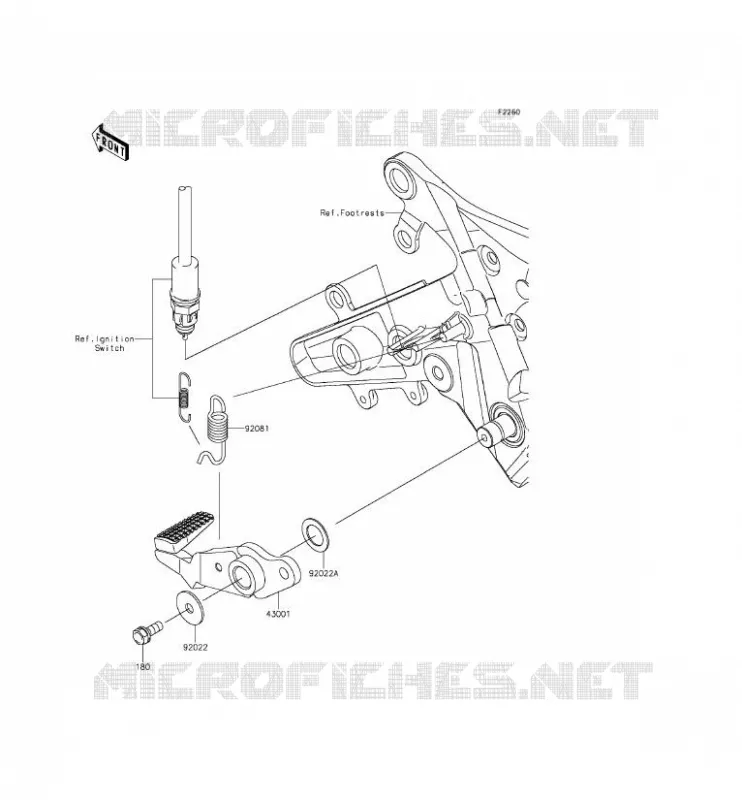 PEDALE DE FREIN Kawasaki MOTOS 650 2012 ER-6N ABS  ER650FCF