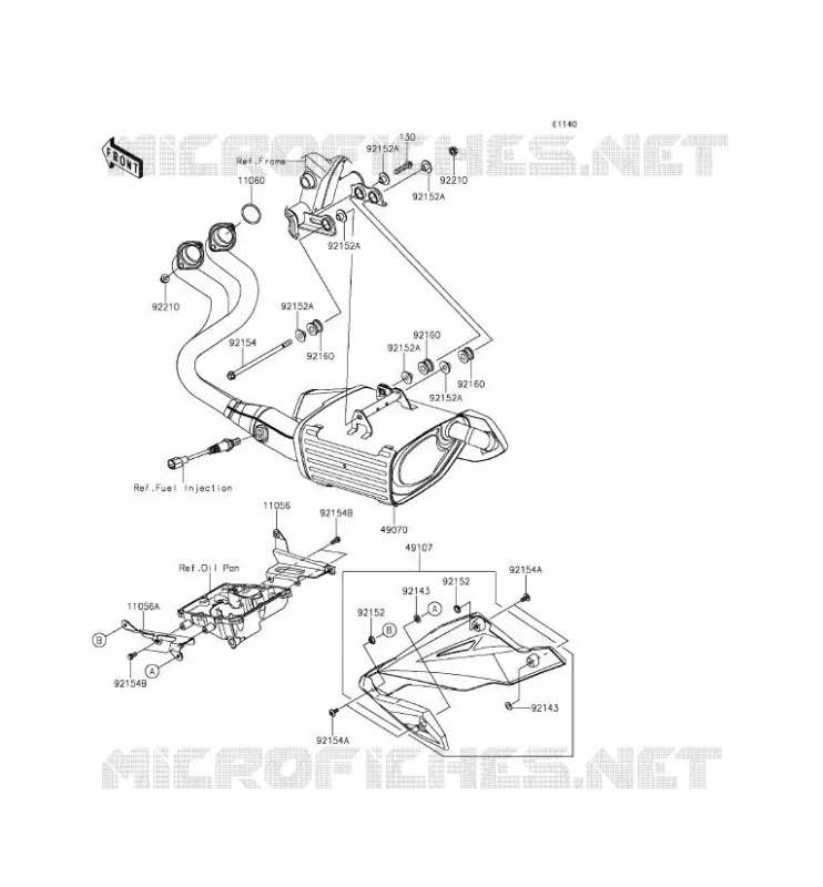 &Eacute;CHAPPEMENT Kawasaki MOTOS 650 2013 ER-6N ABS  ER650FDS