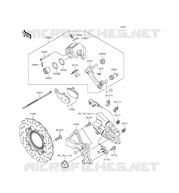 FREIN ARRIERE Kawasaki MOTOS 650 2015 ER-6N ABS  ER650FFF