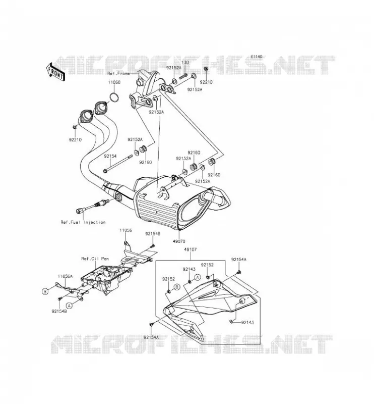 &Eacute;CHAPPEMENT Kawasaki MOTOS 650 2016 ER-6N ABS  ER650FGF