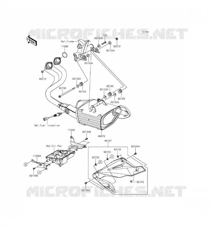 &Eacute;CHAPPEMENT Kawasaki MOTOS 650 2016 ER-6N ABS  ER650FGF