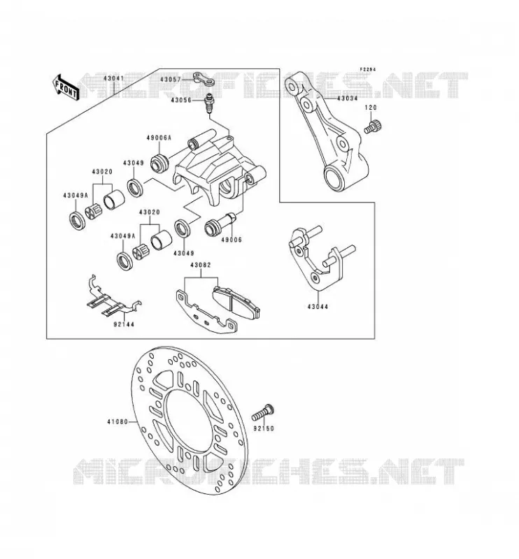 FREIN ARRIERE Kawasaki MOTOS 250 1996 NINJA 250R  EX250-F10