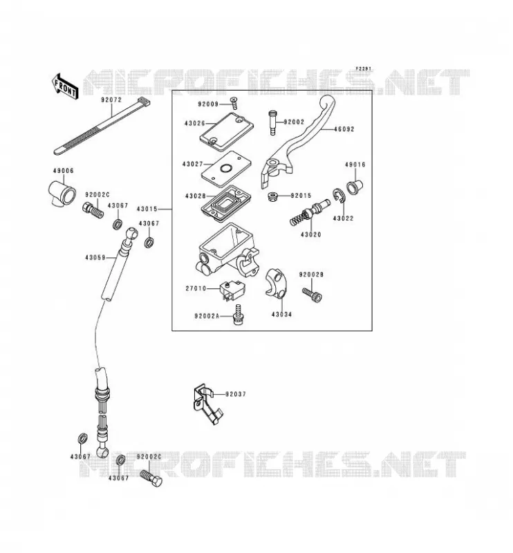 MAITRE CYLINDRE AV Kawasaki MOTOS 250 1999 NINJA 250R  EX250-F13