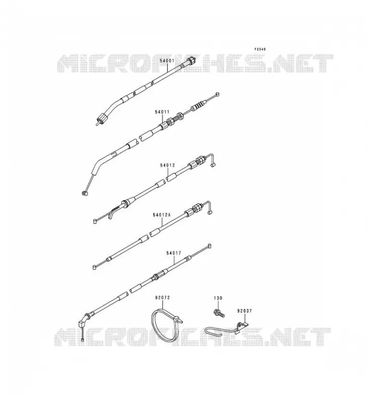 CABLES Kawasaki MOTOS 250 2000 NINJA 250R  EX250-F14