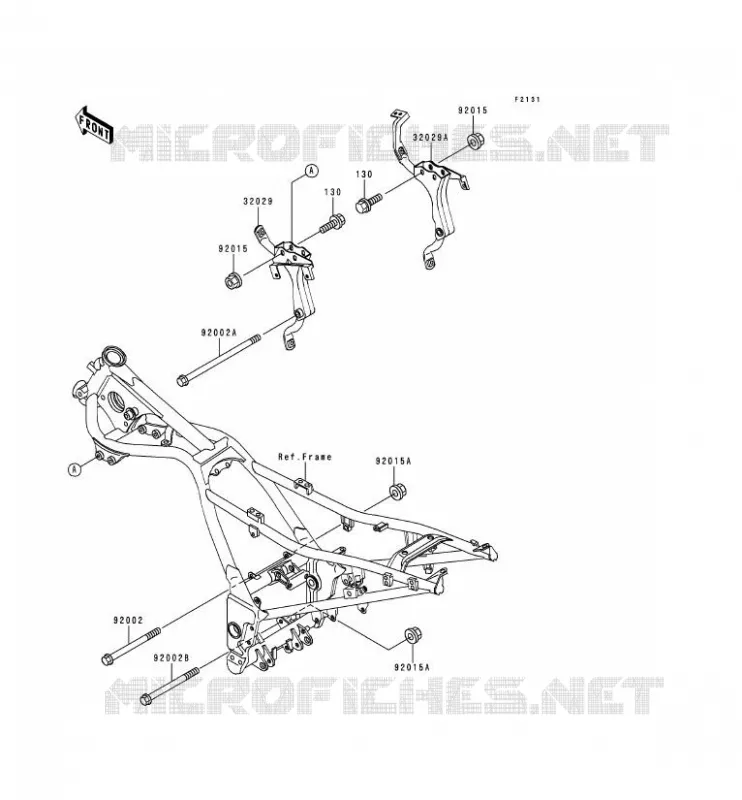 PIECE DE CADRE (COUVERTURE) Kawasaki MOTOS 250 2000 NINJA 250R  EX250-F14