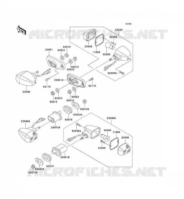 CLIGNOTANTS Kawasaki MOTOS 250 2002 NINJA 250R  EX250-F16