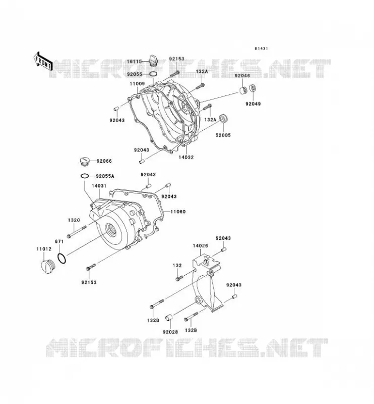 COUVERCLES MOTEUR Kawasaki MOTOS 250 2003 NINJA 250R  EX250-F17