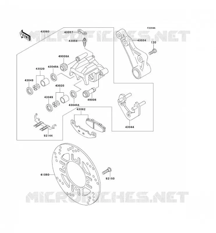 FREIN ARRIERE Kawasaki MOTOS 250 2005 NINJA 250R  EX250-F19