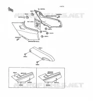 CACHE LAT&Eacute;RAL/GARDE CHAINE pour Kawasaki GPX250R 1988