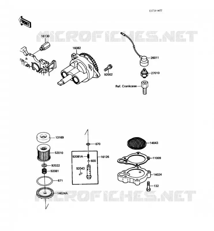 POMPE A HUILE/FILTRE &Agrave; HUILE Kawasaki MOTOS 250 1988 NINJA 250R  EX250-F2