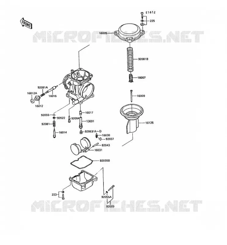 PI&Egrave;CES DE CARBURATEUR Kawasaki MOTOS 250 1989 GPX250R  EX250-F3