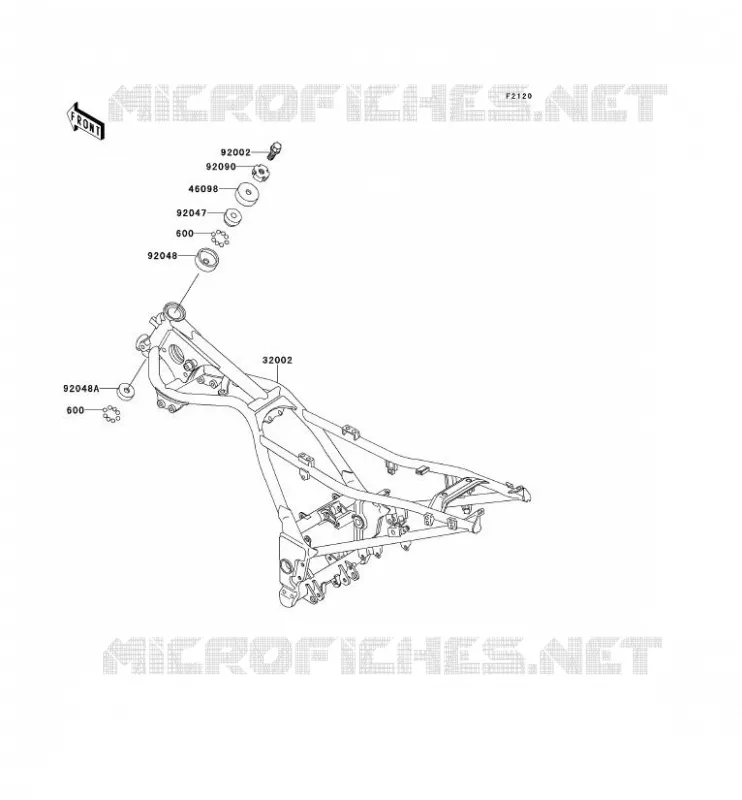 CH&Acirc;SSIS Kawasaki MOTOS 250 1992 GPX250R  EX250-F6
