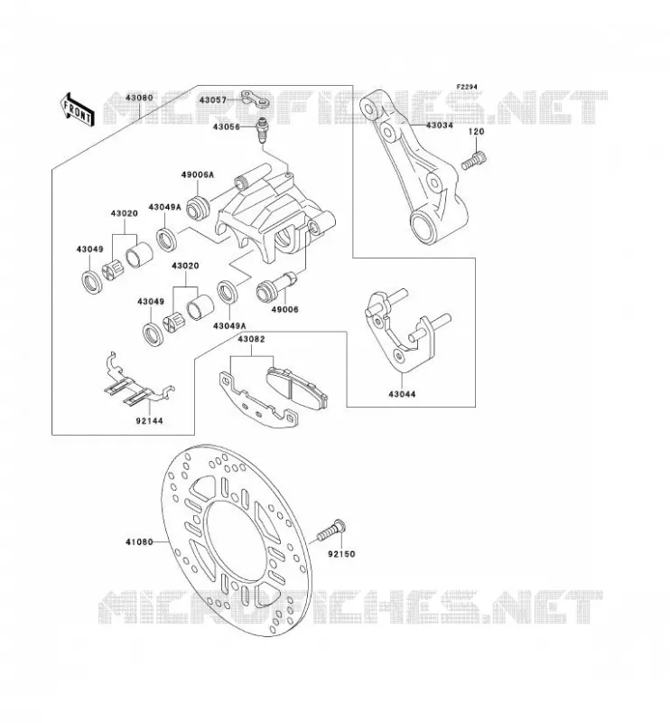 FREIN ARRIERE Kawasaki MOTOS 250 2006 NINJA 250R  EX250F6F